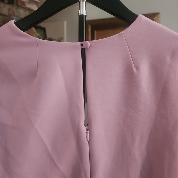 Milly Pink Mauve Bell Sleeve Shift Dress | Flounce Sleeve V-Neck Mini - Picture 7 of 13